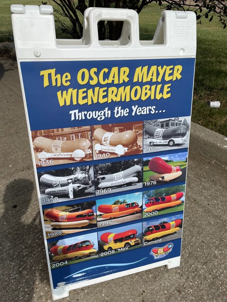 Weinermobile Through the Years sign